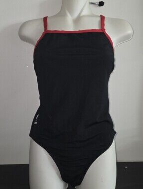 KIEFER ONE PIECE Black Swimsuit with Red Trim - Women's Swim